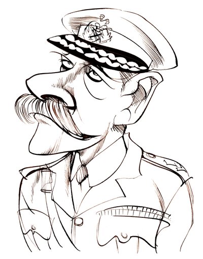 British Field Marshall, First Earl Haig of Bernersyde (1861-1928); caricature in uniform by Neale Osborne
